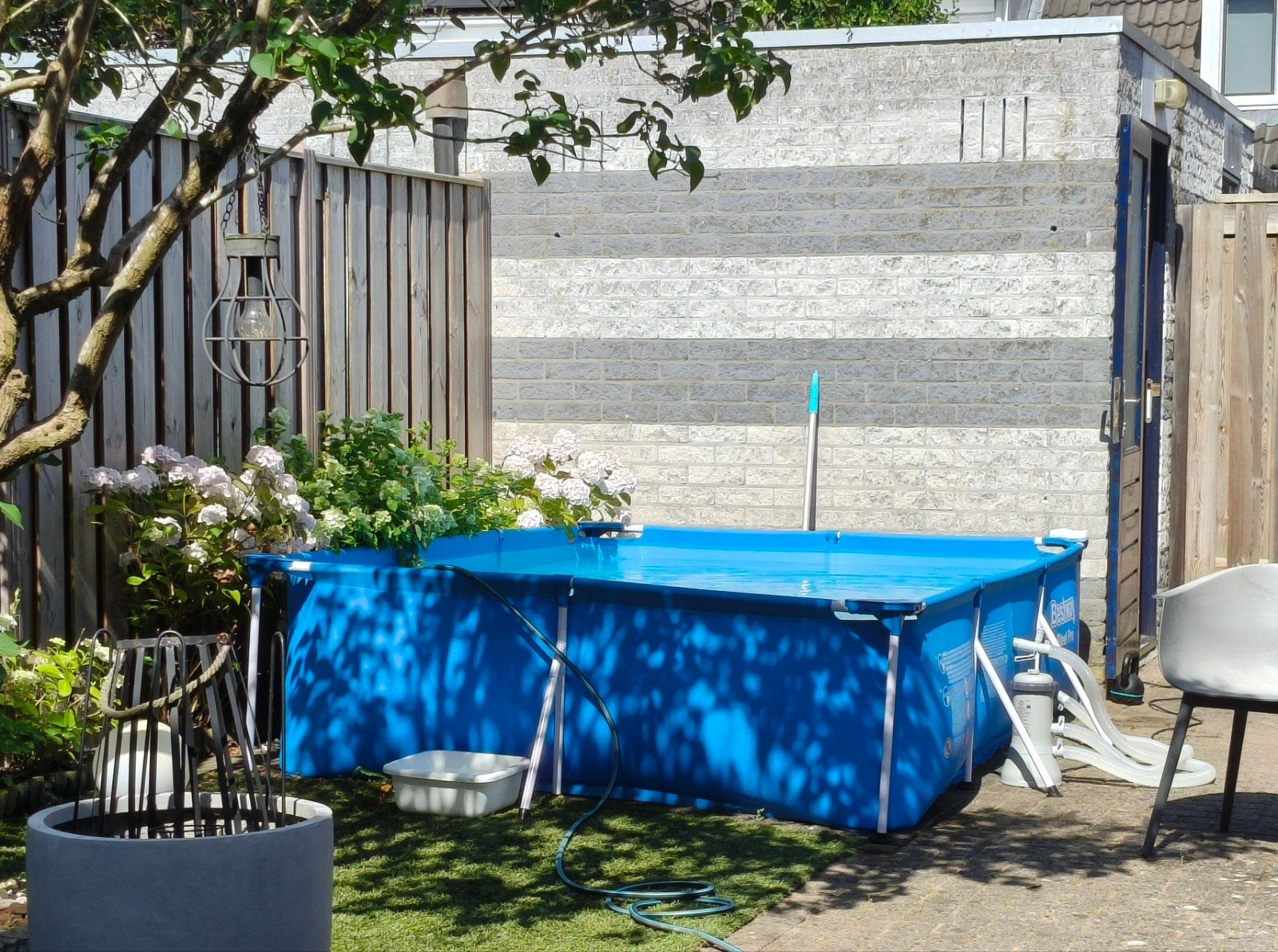 Bestway Steel Pro opzetzwembad met accessoires, Tuin en Terras, Zwembaden, Ophalen, Gebruikt, Opzetzwembad, 200 tot 400 cm
