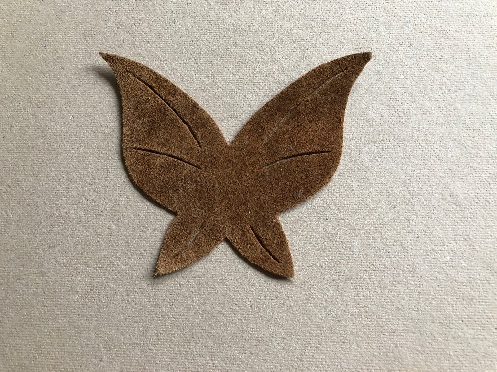 suède vlinder - vintage - ongebruikt - applicatie, Ophalen of Verzenden, Nieuw, Applicatie