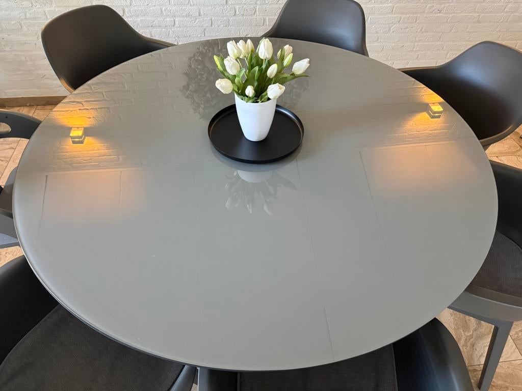 Losse glasplaat bellagio tafel  ø 150cm, Ophalen, 100 tot 150 cm, Zo goed als nieuw, 150 tot 200 cm