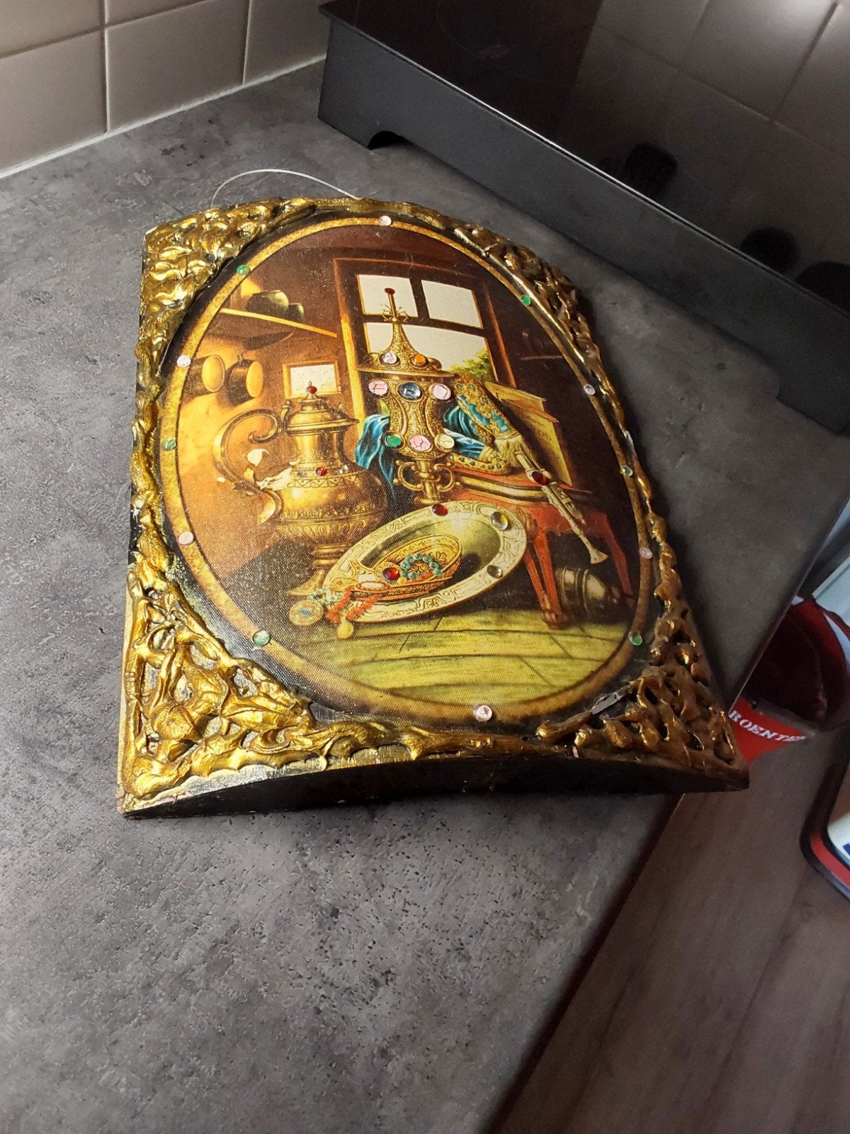 Vintage Barok Stijl Muurdecoratie met Edelstenen, Ophalen