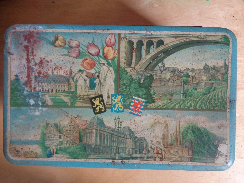 GROOT DECORATIEF BLIK MERK LONKA NEDERLAND BELGIE LUXEMBURG, Verzamelen, Ophalen of Verzenden, Gebruikt, Overige