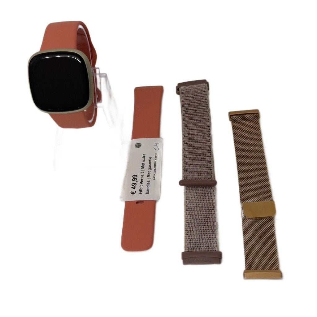 Fitbit Versa 3 | Met extra bandjes | Met garantie, Toulonselaan 72, Ophalen of Verzenden, Zo goed als nieuw, Fitbit