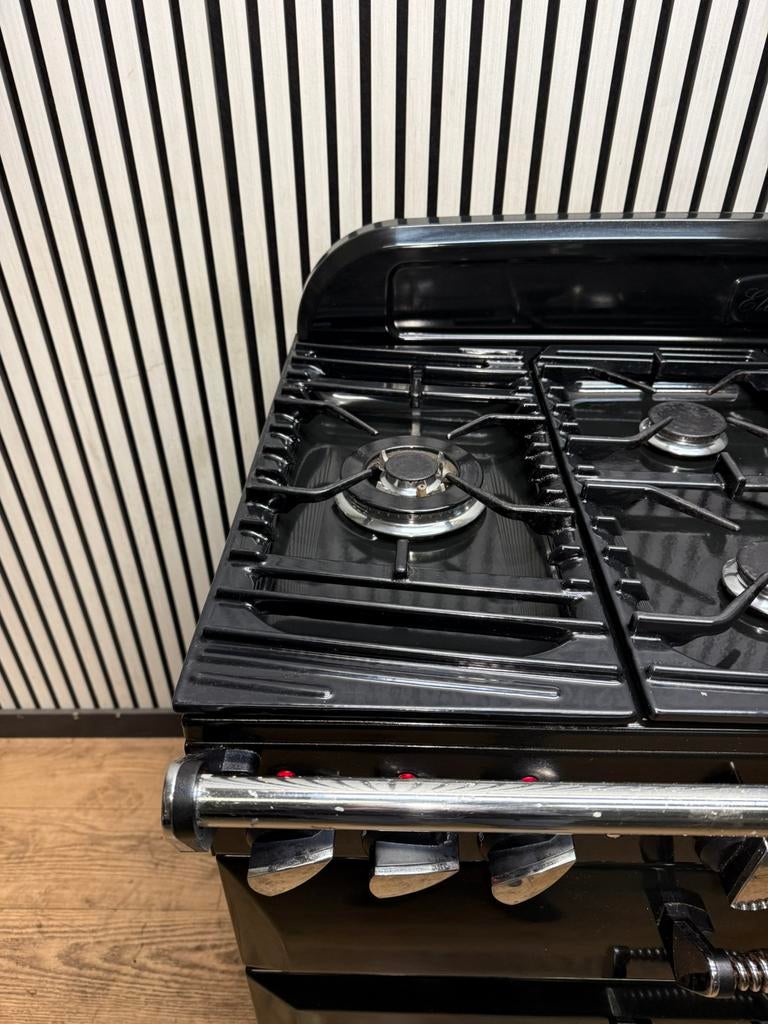 Luxe Falcon Elan zwart hoogglans met 3 ovens 110 cm, Fornello Esperta, Ophalen of Verzenden, Zo goed als nieuw, Energieklasse A of zuiniger