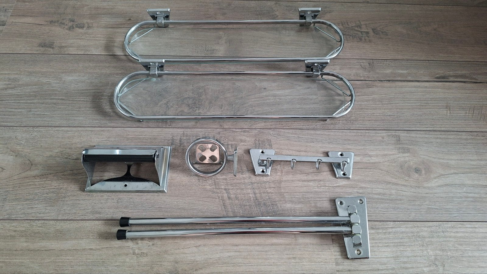 Badkameraccessoires set - Chroom, Huis en Inrichting, Gebruikt, Handdoekenrek, Overige merken, Ophalen of Verzenden