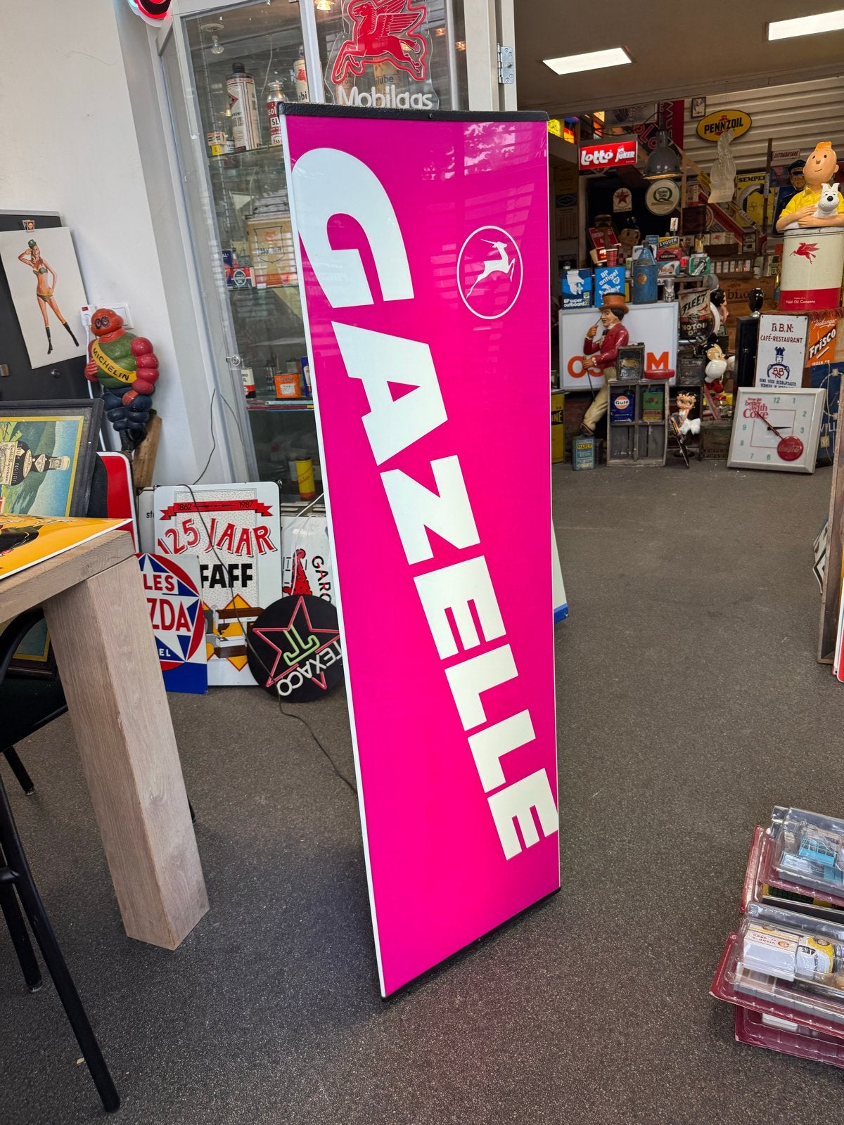 Gazelle Lichtbak Reclamezuil - Uniek en Opvallend, Verzamelen, Ophalen, Gebruikt, Lichtbak of (neon) lamp