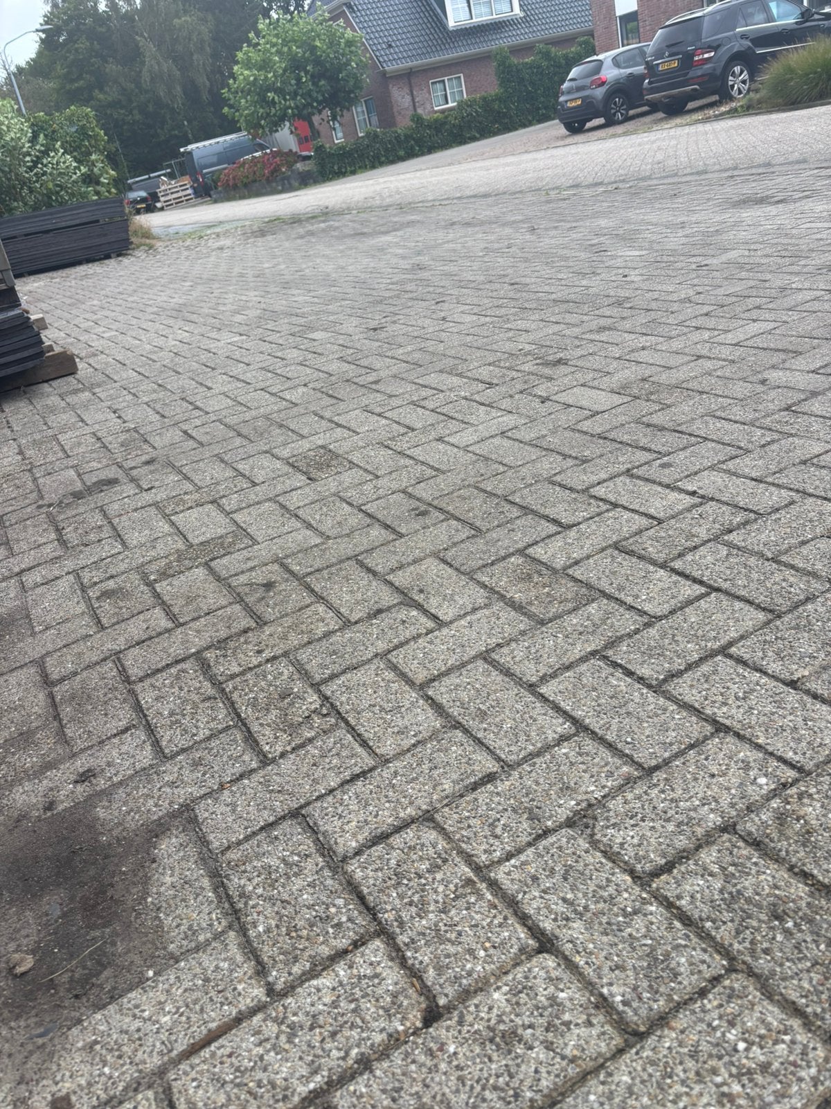 100m2 Klinkers grijs 6cm dik, Ophalen, Zo goed als nieuw, Beton, Klinkers