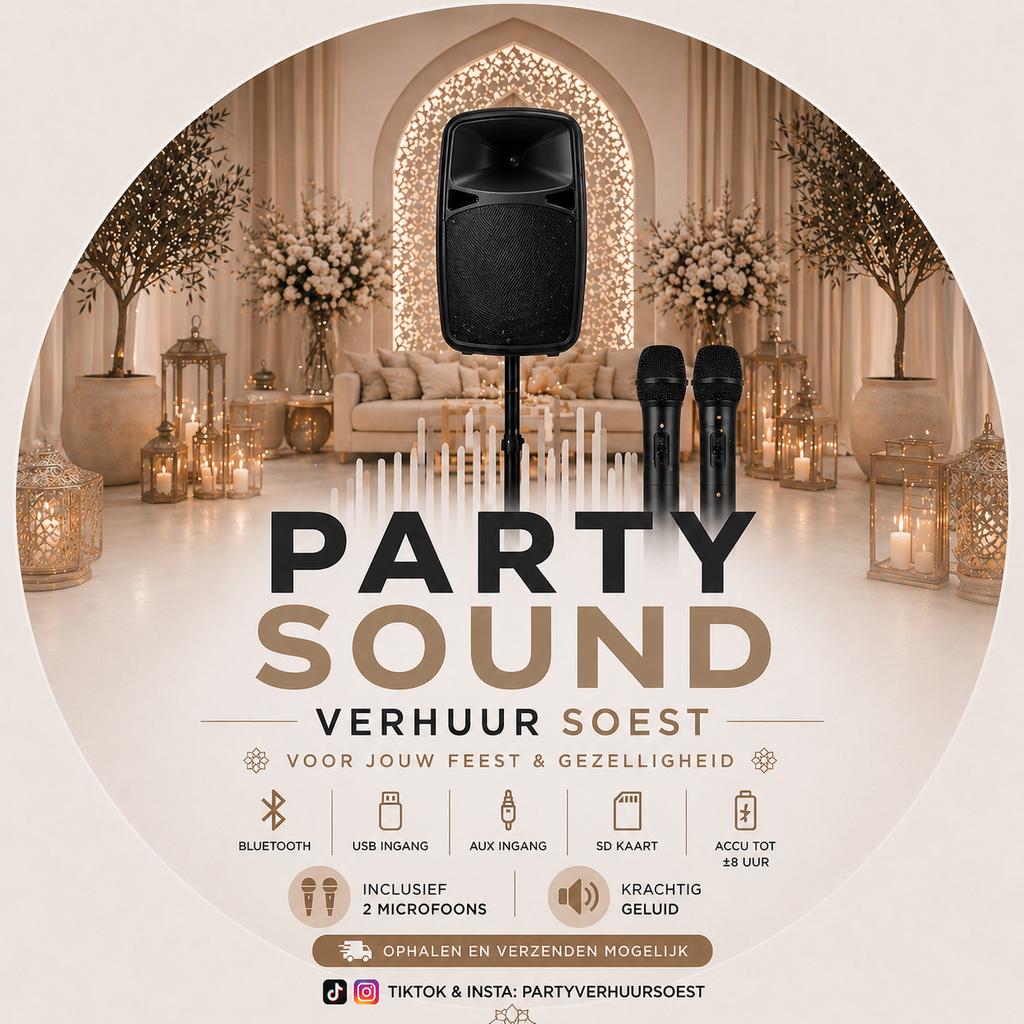 Krachtige speaker (Verhuur) - Inclusief 2 Microfoons, Ophalen, Gebruikt