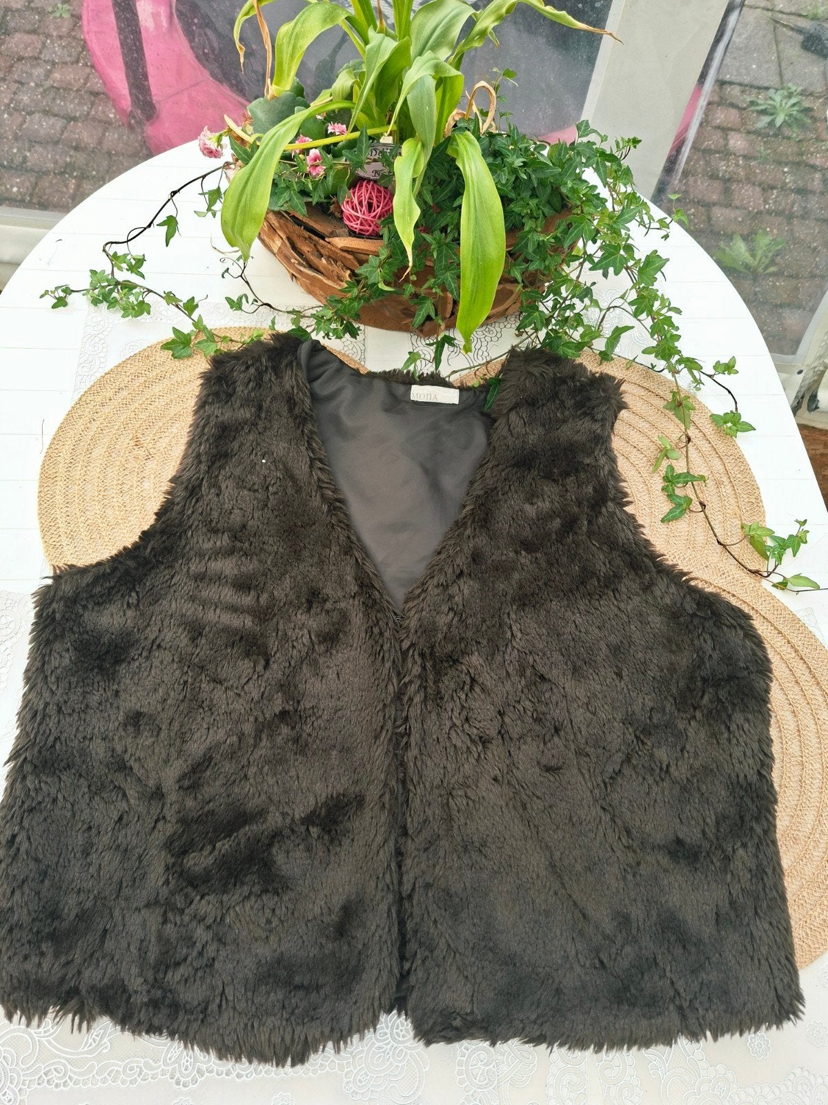 Mona Faux Fur Gilet - Maat M/L, Mona, Ophalen of Verzenden