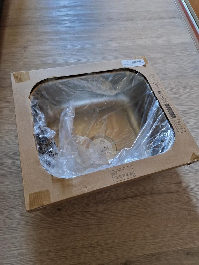 Fyndig IKEA inbouwspoelbak 46x40 cm ongebruikt, Huis en Inrichting, Ophalen, Nieuw, Rechthoekig, Overige materialen