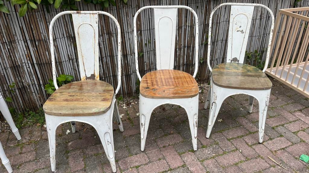 3 brocante stoelen, Antiek en Kunst, Antiek | Meubels | Stoelen en Banken, Ophalen