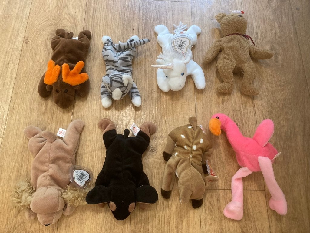 Ty beanie babies collection spunky doby whisper pinky curly!, Kinderen en Baby's, Speelgoed | Knuffels en Pluche, Overige karakters