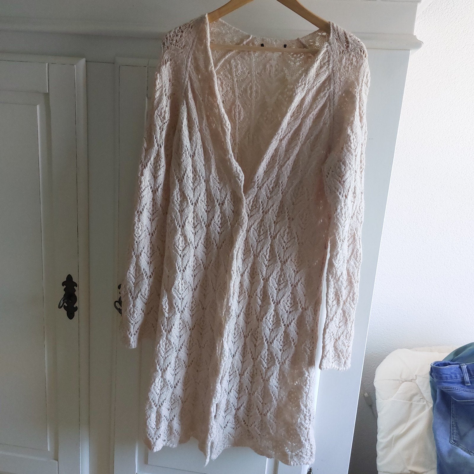 Tante Betsy (?) vest, gebreid, mohair mix, maat M/L, Tante Betsy, Beige, Maat 42/44 (L), Ophalen of Verzenden