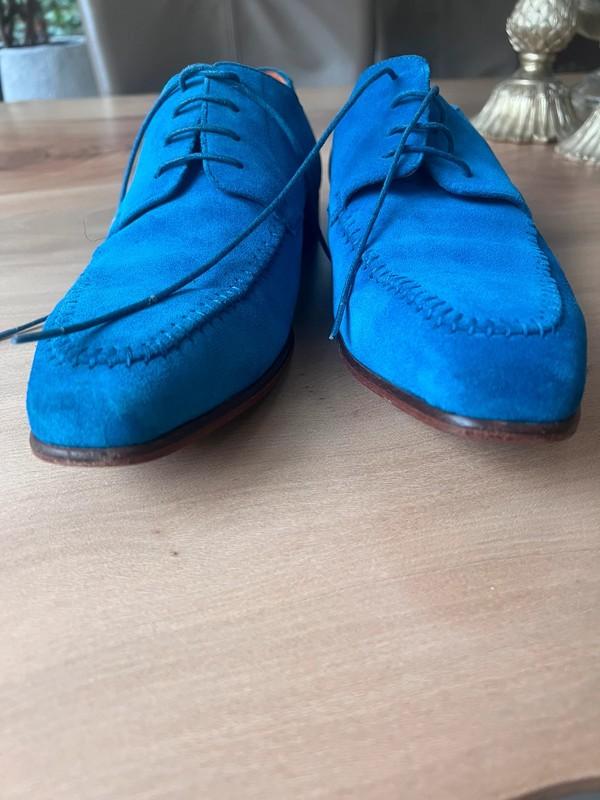 Mooie Van Lier suede schoenen met blauwe kleur maat 44, Van Lier, Zo goed als nieuw, Veterschoenen, Verzenden