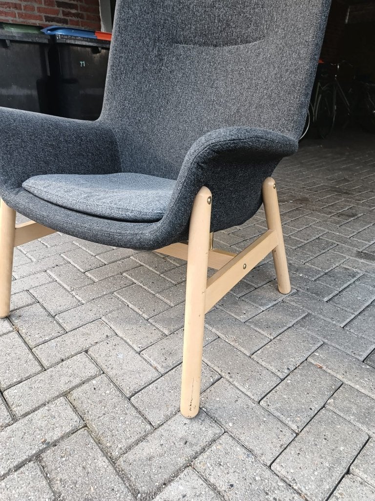 Fauteuill IKEA Vedbo Grijs, Huis en Inrichting, Fauteuils, Ophalen, Gebruikt, 75 tot 100 cm, Stof