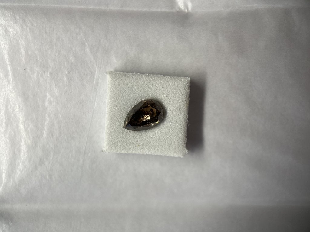 Natuurlijke Fancy Diepbruine Diamant - Peer Bril 1.38 kt(68), Sieraden, Tassen en Uiterlijk, Ophalen of Verzenden, Nieuw