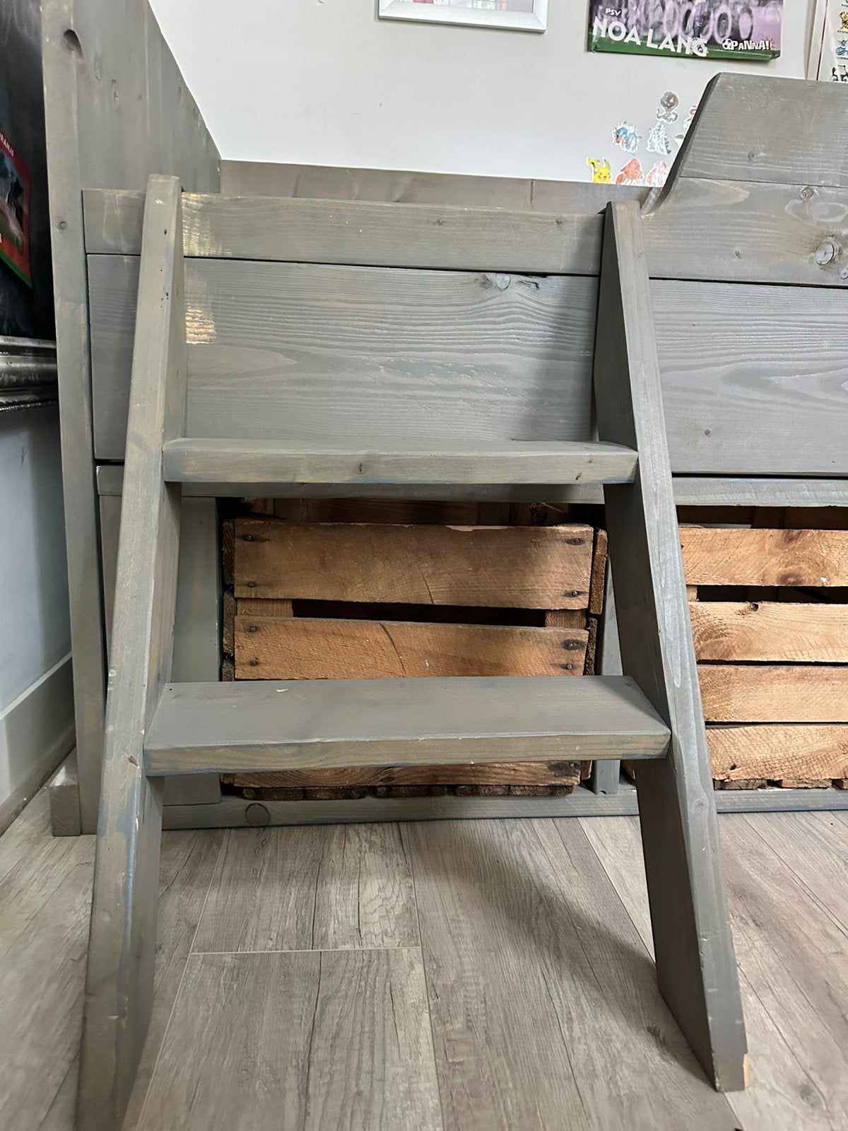 Foto 4 van Houten grey wash eenpersoonsbed
