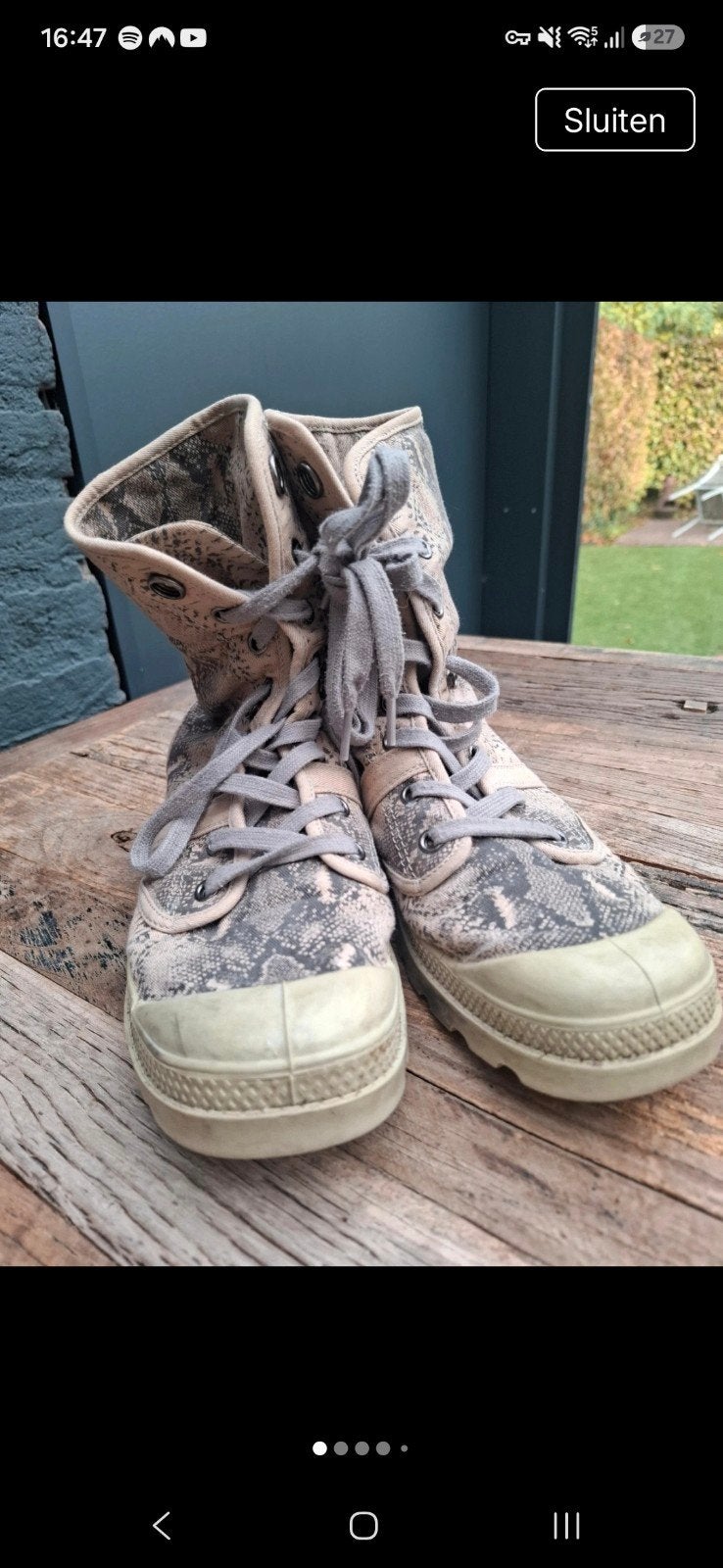 Palladium dessertboots slangenprint maat 39, Kleding | Dames, Schoenen, Overige kleuren, Lage of Enkellaarzen, Palladium, Ophalen of Verzenden