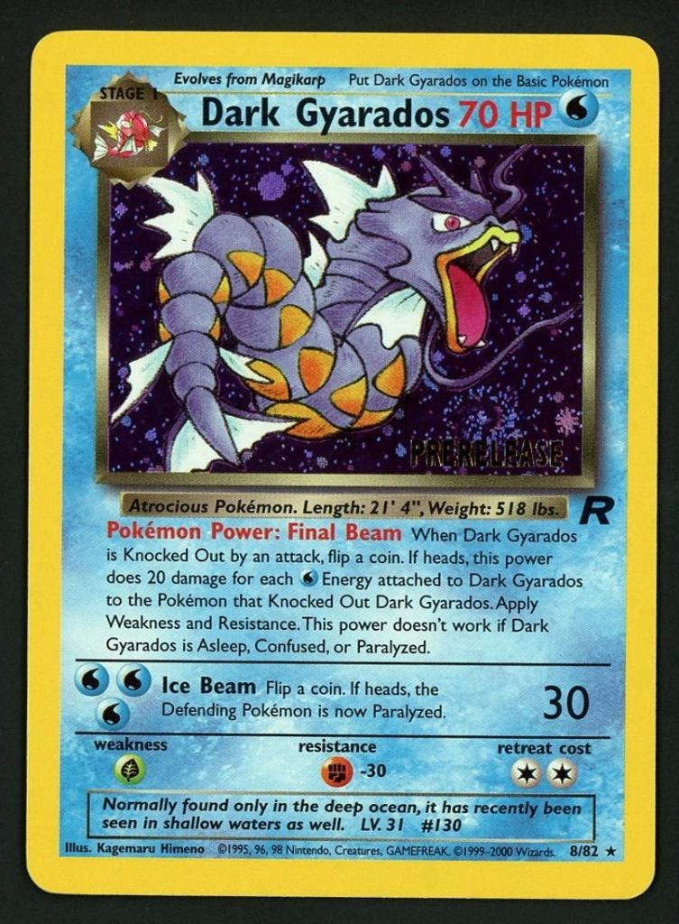 pokemon Dark Gyarados NM 8/82 Holo Prerelease Team Rocket, Hobby en Vrije tijd, Verzamelkaartspellen | Pokémon, Ophalen of Verzenden