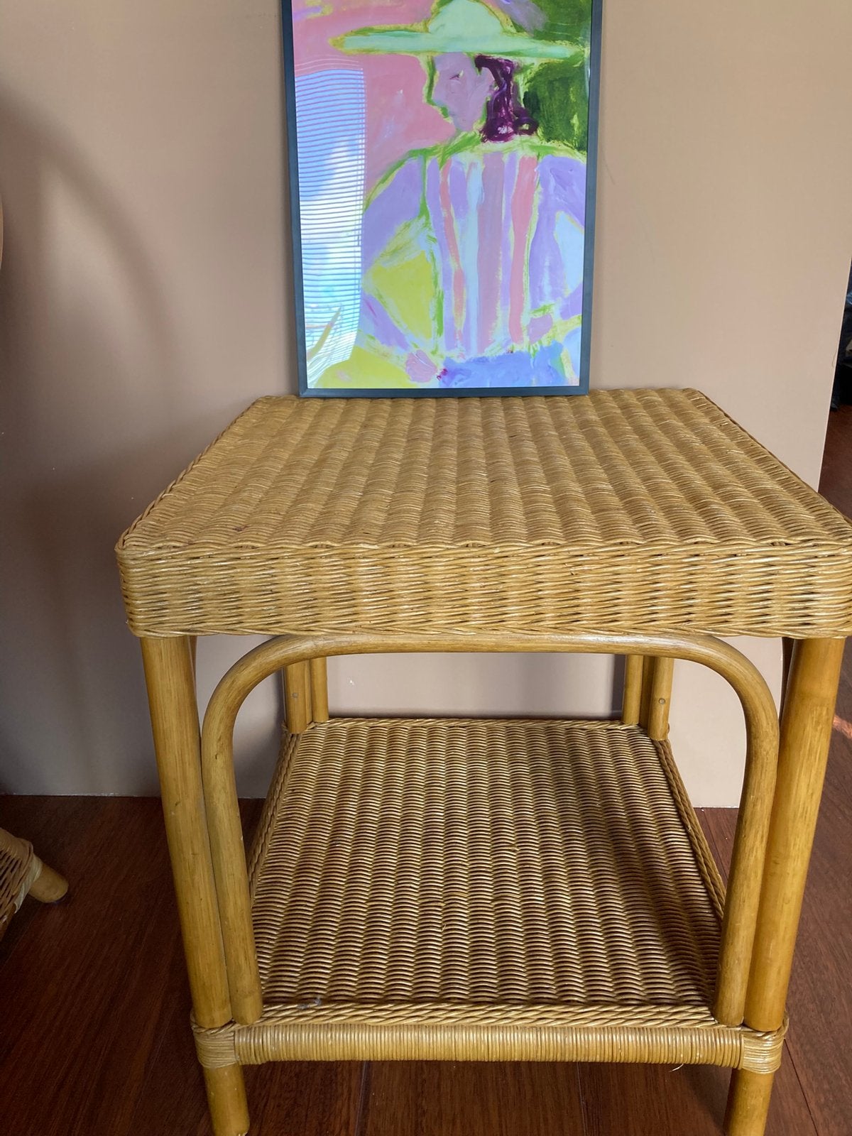 Vintage Rotan tafel zsm ophalen, Huis en Inrichting, Tafels | Salontafels, Ophalen, Vierkant