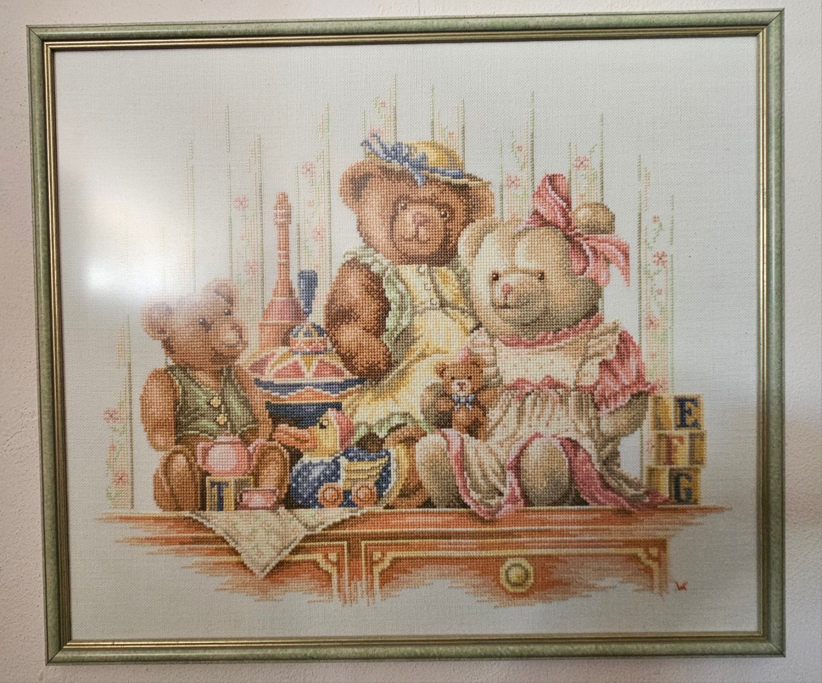 Beren schilderij  geborduurd, Ophalen, Minder dan 50 cm, Schilderij