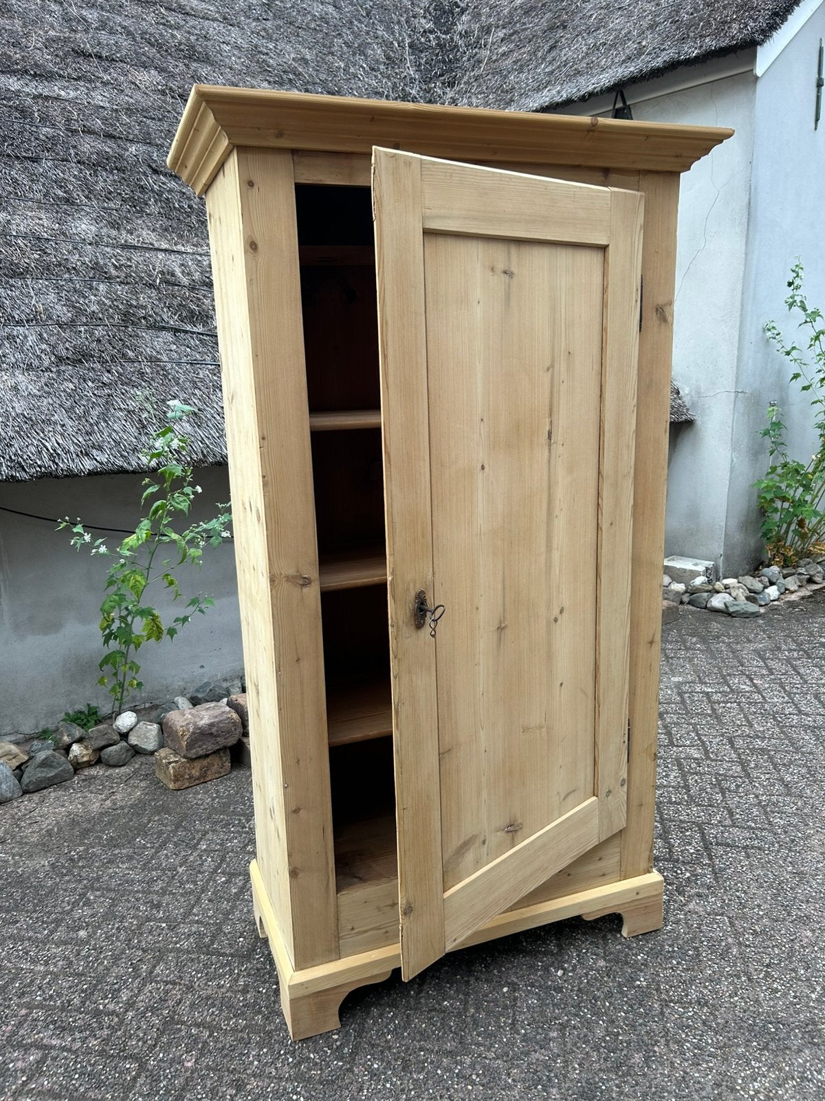 Oud grenen eendeurskast/legkast/kast, Antiek en Kunst, Ophalen of Verzenden