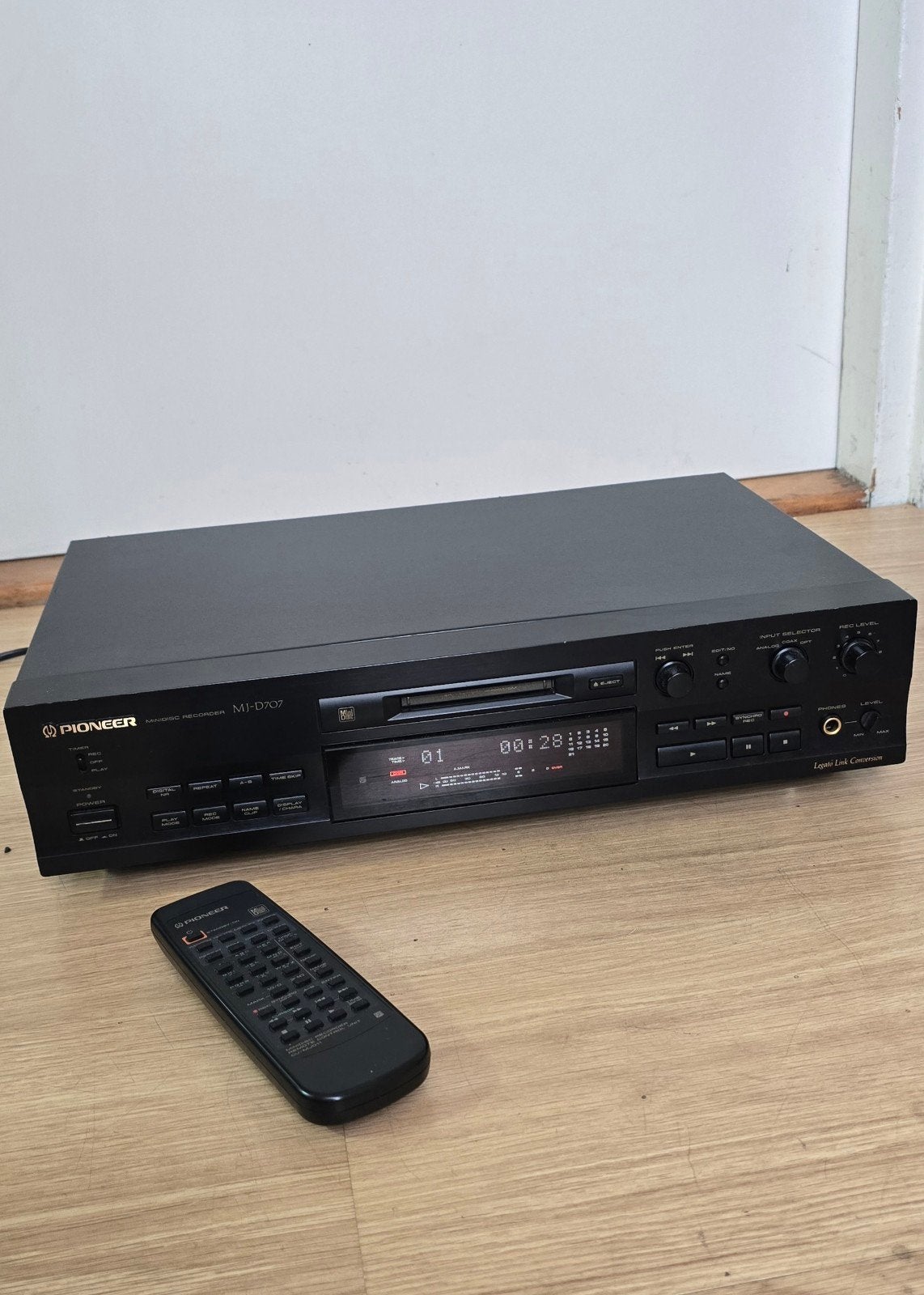 Pioneer MJ-D707 Minidisc Recorder met afstandsbediening, Audio, Tv en Foto, Ophalen of Verzenden