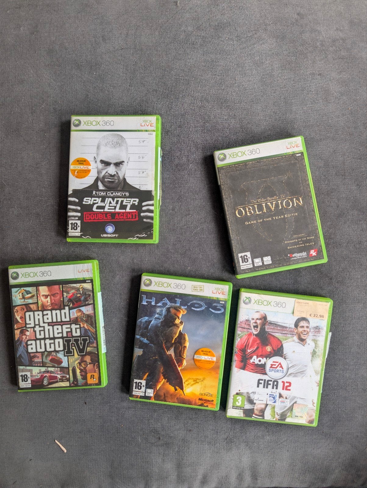 Xbox 360 Games: GTA IV, Halo 3, FIFA 12, Oblivio, 1 speler, Ophalen of Verzenden, Gebruikt