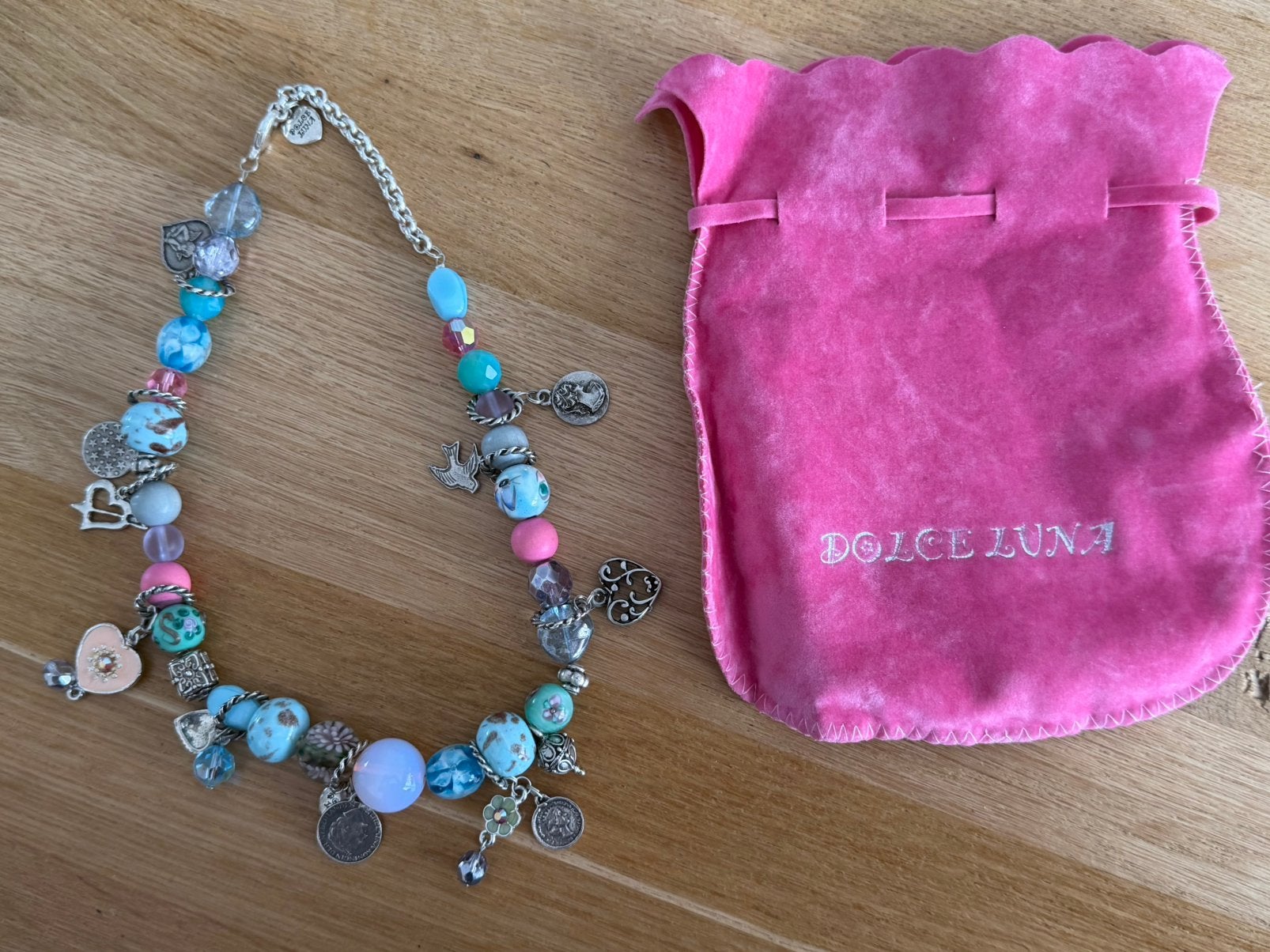 Dolce Luna ketting, Sieraden, Tassen en Uiterlijk, Kettingen, Ophalen of Verzenden, Zo goed als nieuw, Zilver, Overige materialen