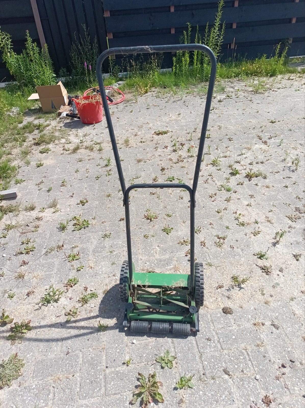Handgrasmaaier, Tuin en Terras, Grasmaaiers, Kooimesmaaier, Ophalen of Verzenden, Gebruikt