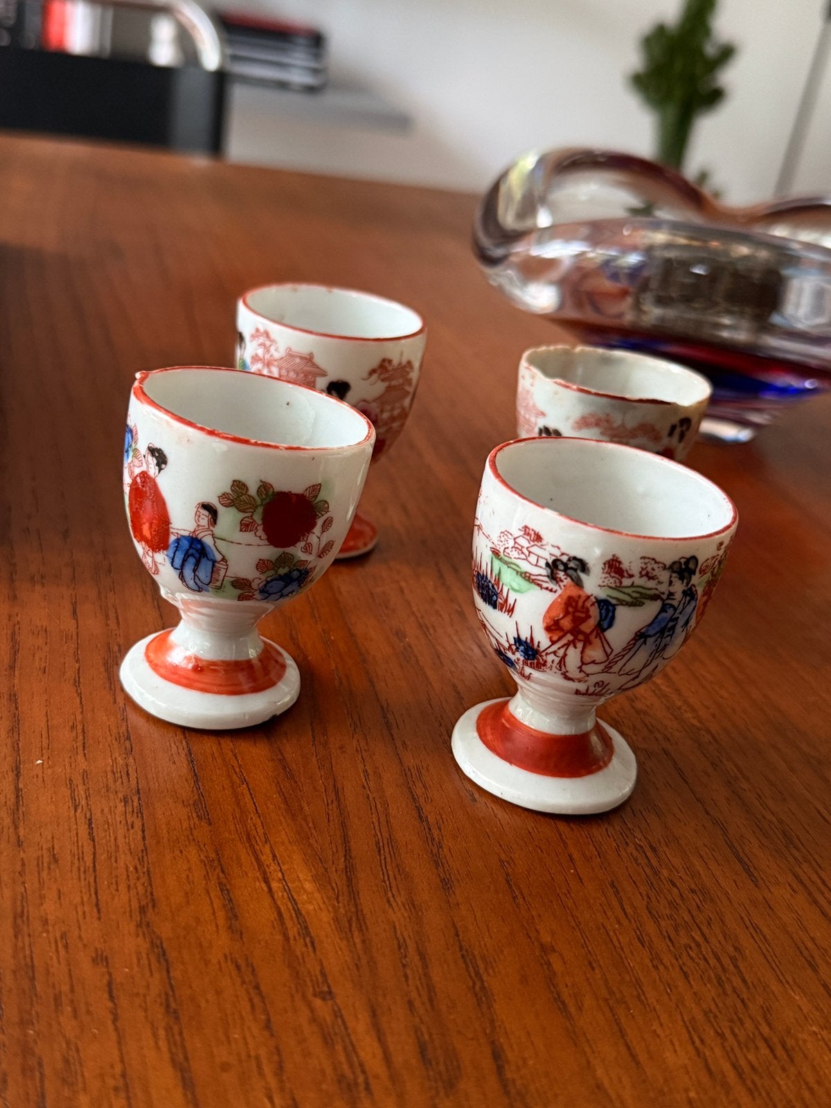 Vintage handgeverfte eierdopjes, Antiek en Kunst, Ophalen of Verzenden