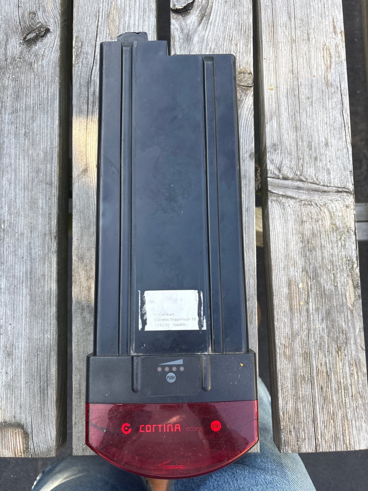 Cortina Ecomo 500 E-bike Accu met Achterlicht, Ophalen of Verzenden, Gebruikt