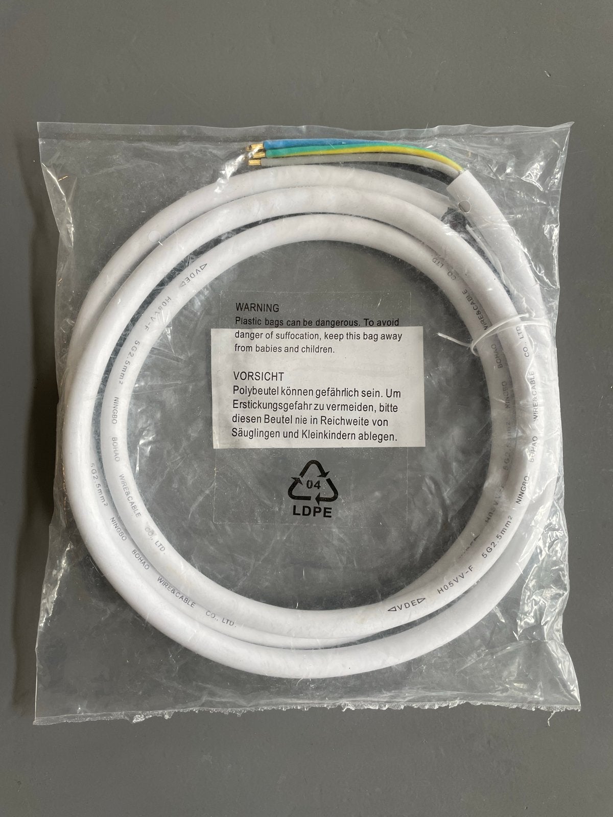 Nieuwe 2m 2,5mm2 5-aderige kabel voor inductieplaat, Ophalen of Verzenden, Nieuw