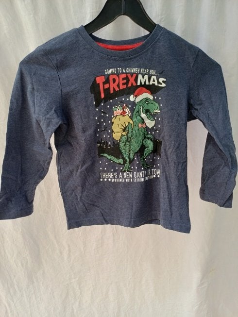 Stoere dino kersttrui mt 122, ., Trui of Vest, Ophalen of Verzenden, Zo goed als nieuw