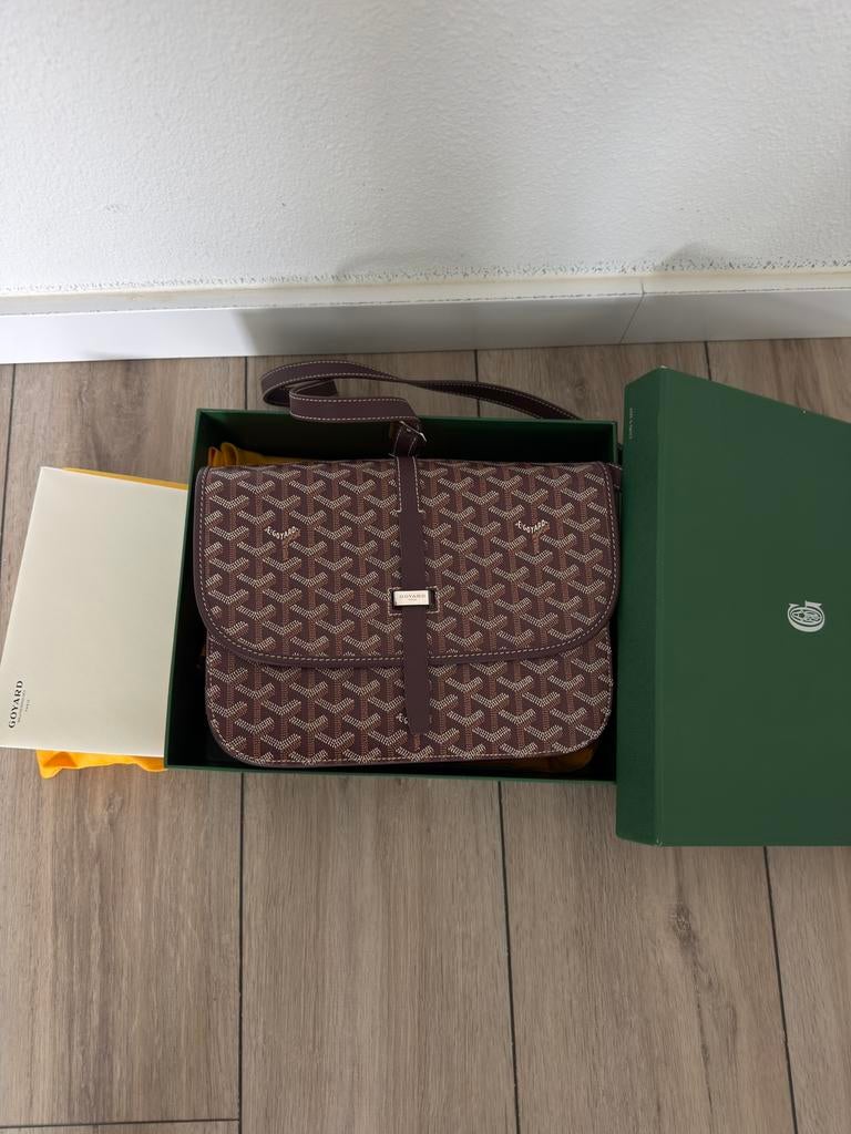 Goyard Belvedere MM Bag Burgundy, Sieraden, Tassen en Uiterlijk, Tassen | Schoudertassen, Ophalen, Zo goed als nieuw, Rood