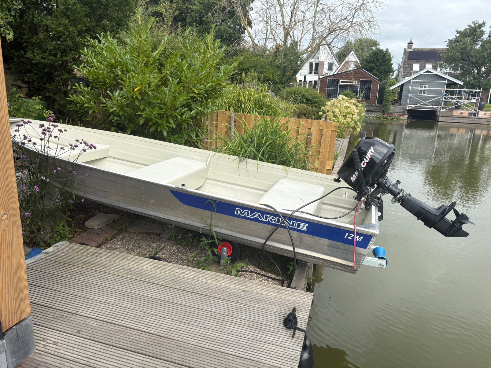 Marine 12m aluminium boot incl Mercury 5pk, Ophalen, Zo goed als nieuw, Aluminium