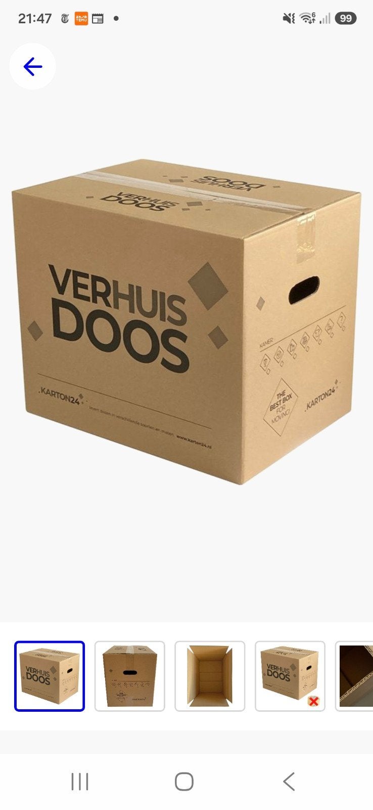 Verhuisdozen, 40 tot 60 cm, 50 tot 75 cm, Ophalen of Verzenden, 35 tot 50 cm