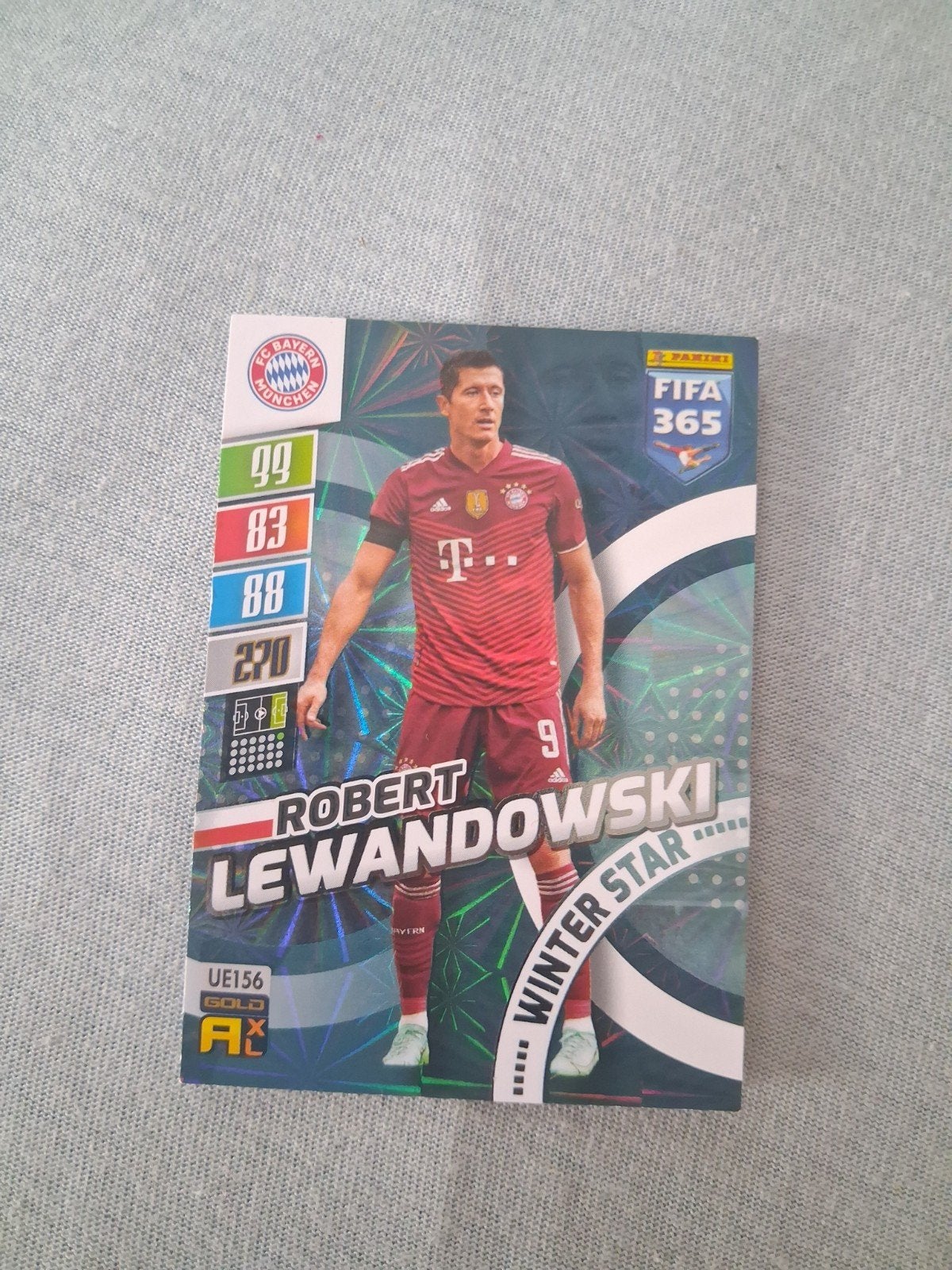 Panini FIFA 365 Adrenalyn XL Robert Lewandowski kaart, Ophalen of Verzenden, Zo goed als nieuw, Buitenlandse clubs, Spelerskaart