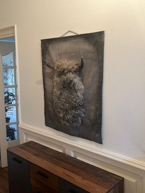 Wand decoratie, schaap, schapenvacht, Industrieel, 95 cm, Wandkleed, Ophalen of Verzenden