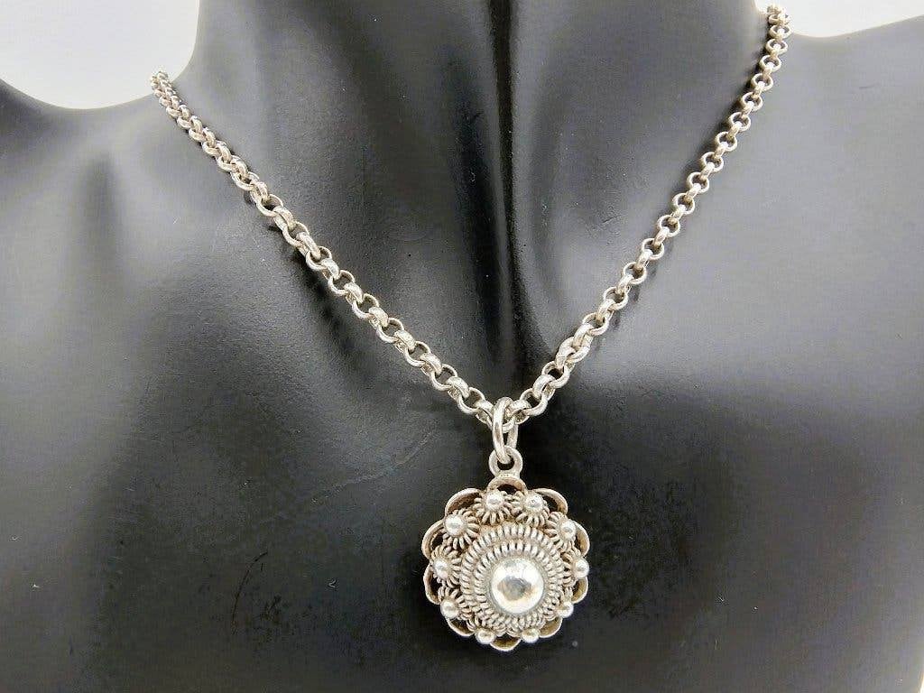 Zilveren jasseronketting met Zeeuwse knop hanger, 40,5 cm, Info@zilverwebsite.nl, Verzenden, Zo goed als nieuw, Zilverwebsite.nl