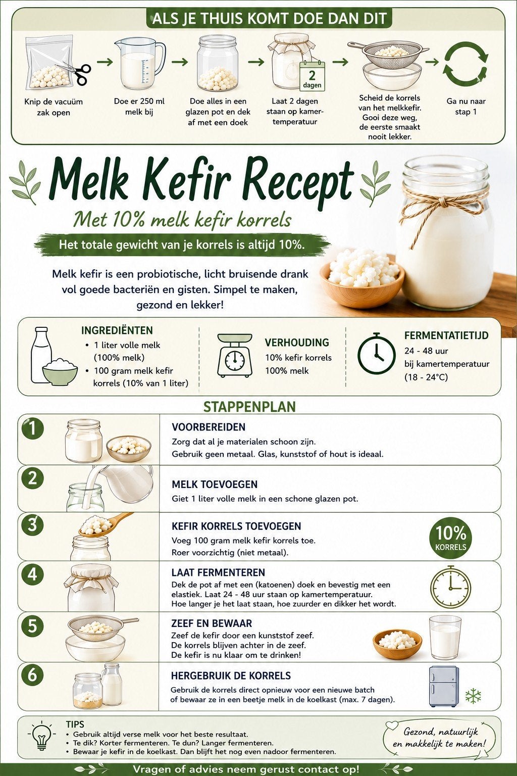 Melkkefir Korrels - Maak Zelf Gezonde Kefir!, Ophalen of Verzenden