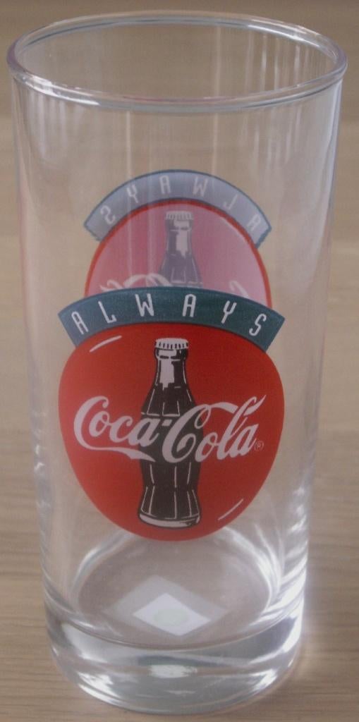 Coca Cola glas met 2x rond Always Coca-Cola logo, Ophalen of Verzenden, Nieuw, Bierglas