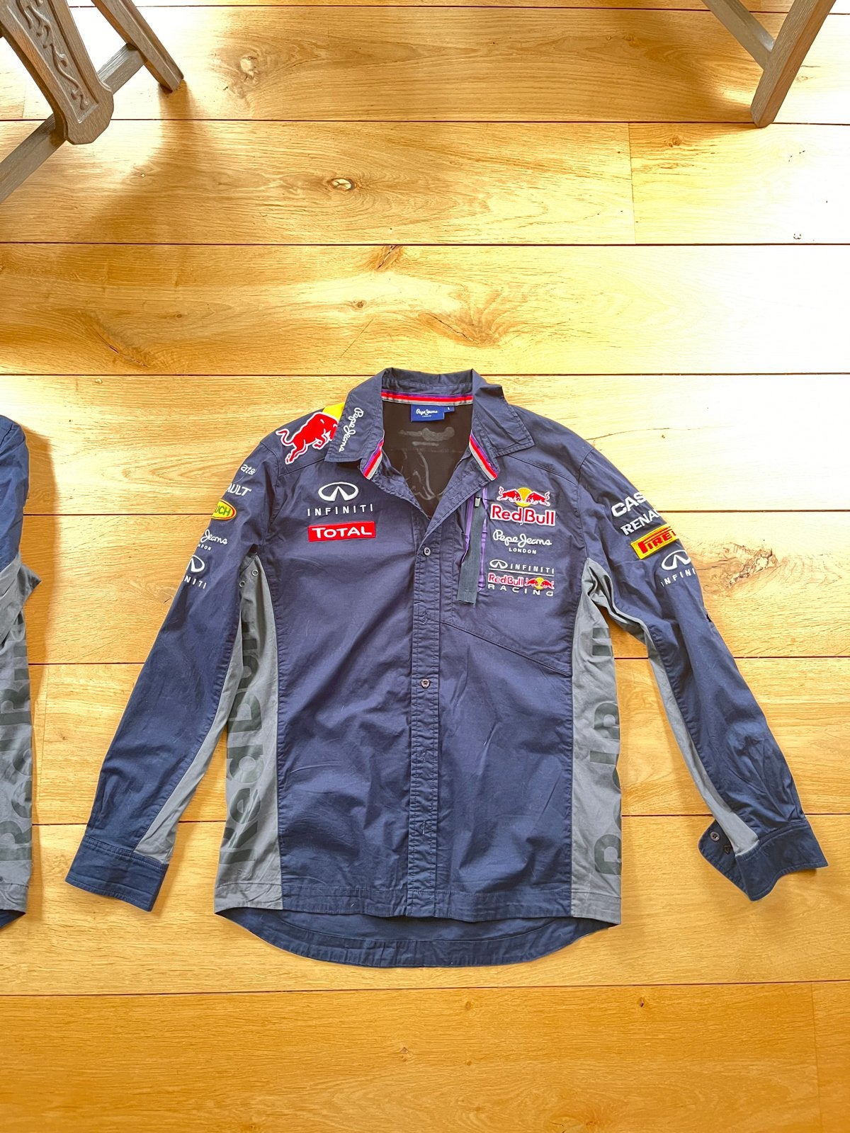 Red Bull Racing overhemd - Heren 2 x maat L beide., Ophalen of Verzenden, Nieuw, Blauw, Overige halswijdtes