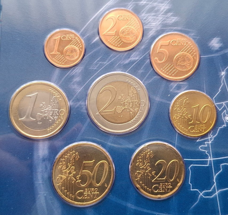 Ierland 2002 First Official issue Euro coins UNC, Verzenden, Italië, 2 euro, Setje