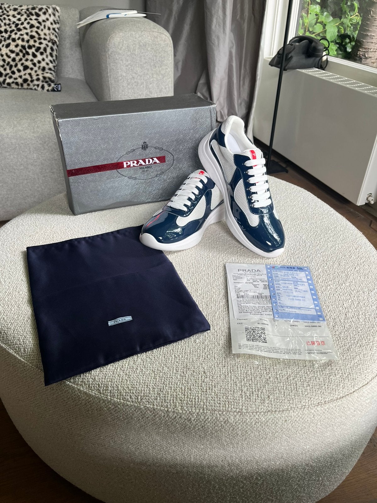 Prada Cups donkerblauw – maat 41, Kleding | Heren, Schoenen, Nieuw, Sneakers of Gympen, Verzenden, Blauw
