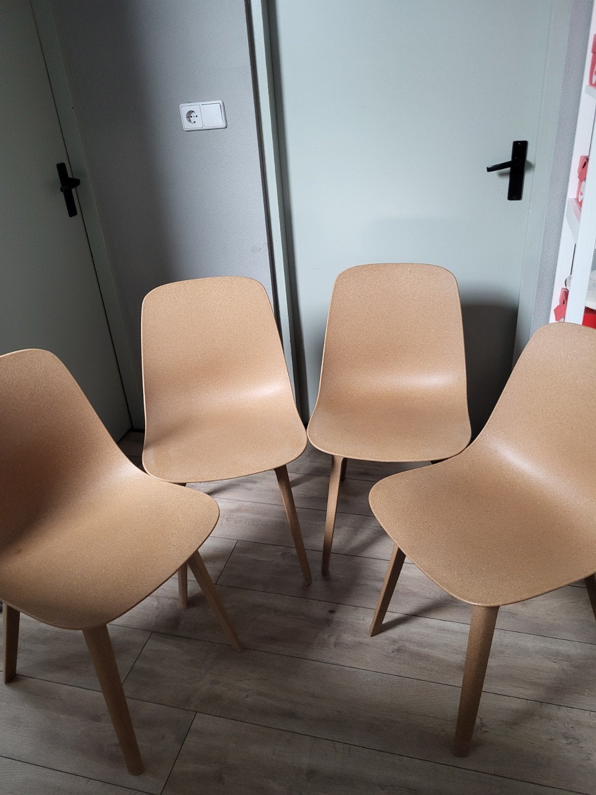 Vier Ikea Odger stoelen in nieuwstaat, Huis en Inrichting, Stoelen, Ophalen, Gebruikt, Overige kleuren, Vier