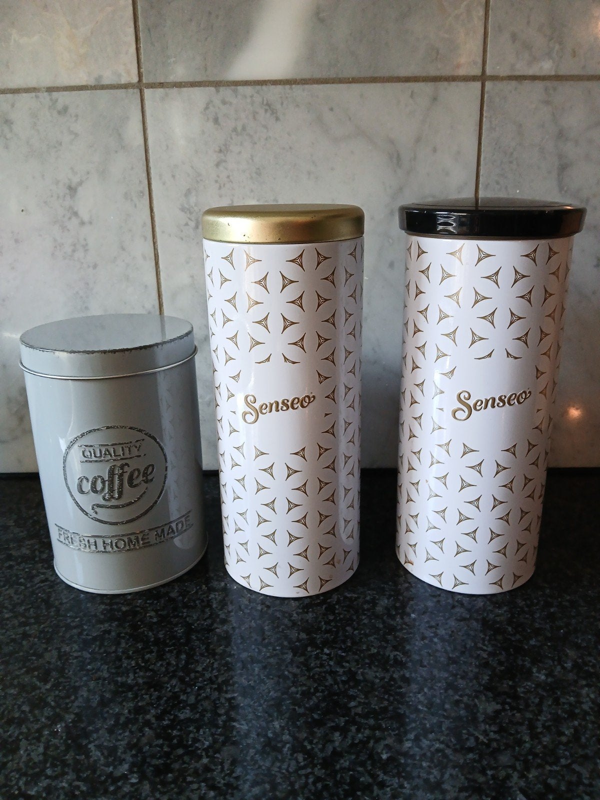 Stijlvolle set koffieblikken / Senseo padbussen (3-delig), Ophalen of Verzenden