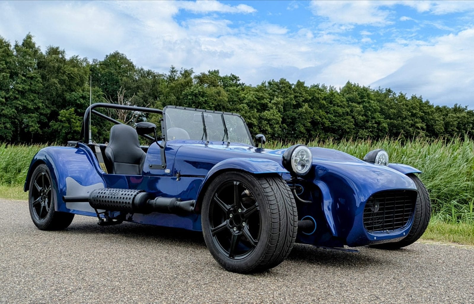 Unieke Tiger Super Six Roadster - Blauw, Handgeschakeld, Auto diversen, Kitcars, Ophalen