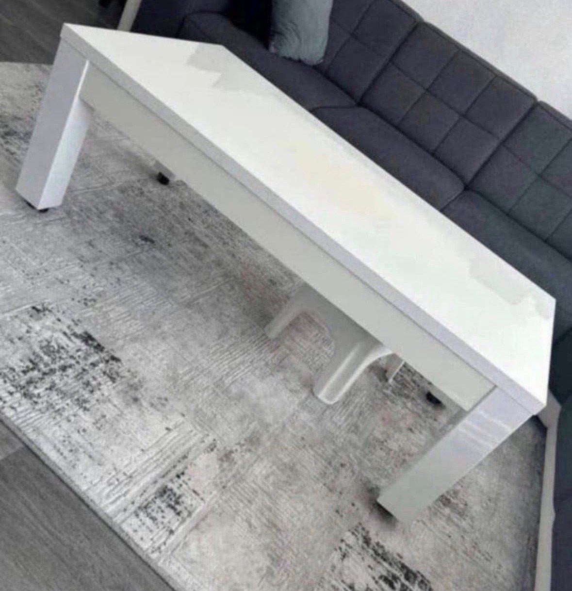Salon tafel wit glans, Ophalen, 100 tot 150 cm, 50 tot 100 cm, Zo goed als nieuw