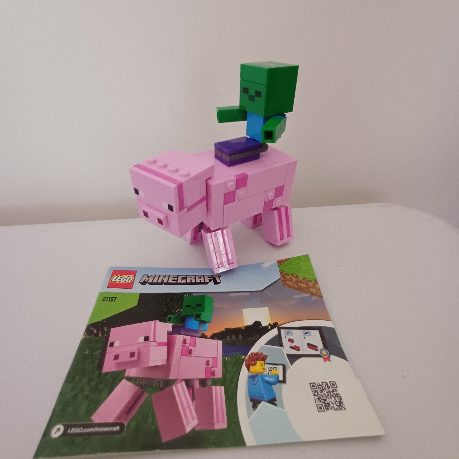 LEGO Minecraft 21157 BigFig Varken met Baby Zombie ,compleet, Kinderen en Baby's, Speelgoed | Duplo en Lego, Compleet, Minecraft