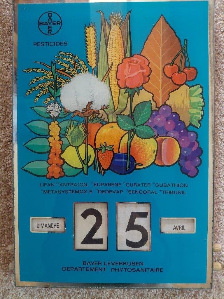 Vintage eeuwigdurende reclamekalender BAYER, Ophalen of Verzenden